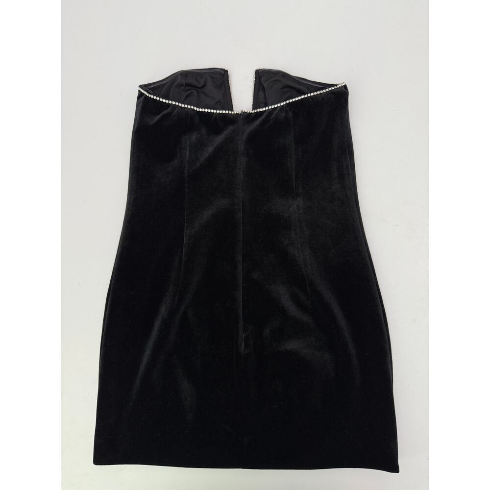 Meshki Elysia Rhinestone Black Strapless Mini Dress - Small - Picture 4 of 8